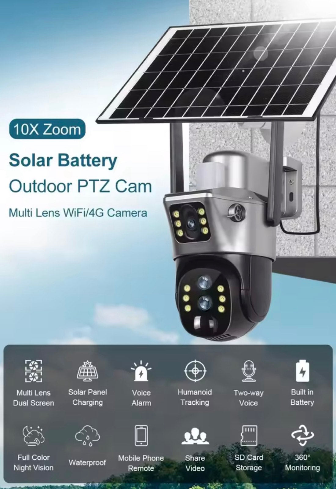 Solarna 4G PTZ kamera TP15 sa 2 objektiva (VN-3)