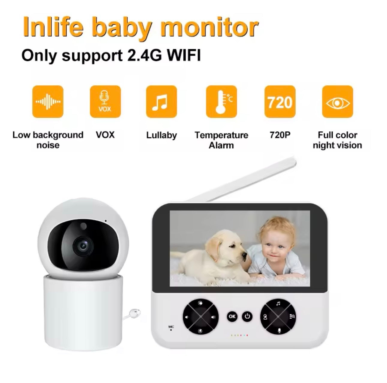 090 - Bebi Alarm Kamera sa 4.3 inča HD Ekranom i PTZ Funkcijom