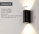 Zidna lampa dvostrana 10 W aluminijum crna — slika 3