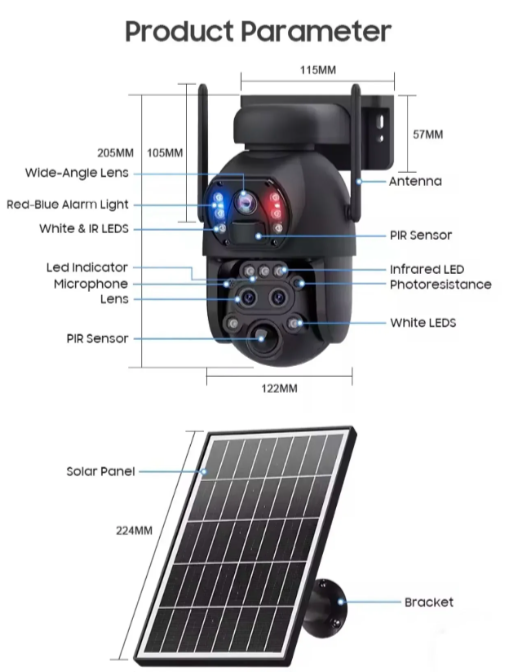 054 - Solarna 4G PTZ Kamera sa Dve Kamere i Optičkim Zoomom (VN-3)