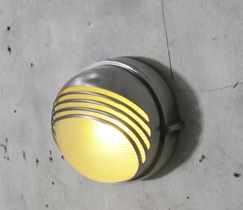 Zidna brodska lampa E27 aluminijum i staklo (R-1)