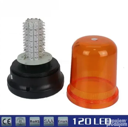 Rotaciono LED svetlo za traktore, kamione i viljuškare 12V-24V – 120 dioda, magnet (AO-1)