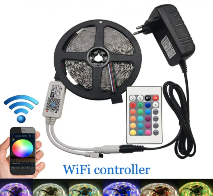 RGB LED traka 10m sa WiFi Bluetooth kontrolom i daljinskim (LT-1)