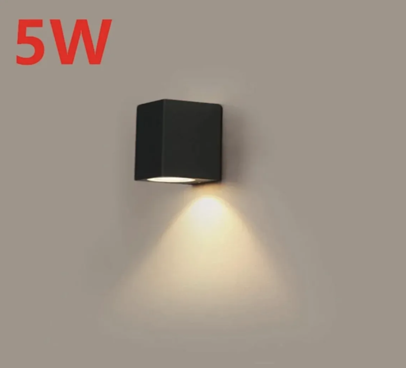 Zidna lampa jednostrana 5W aluminijum crna (R-1)