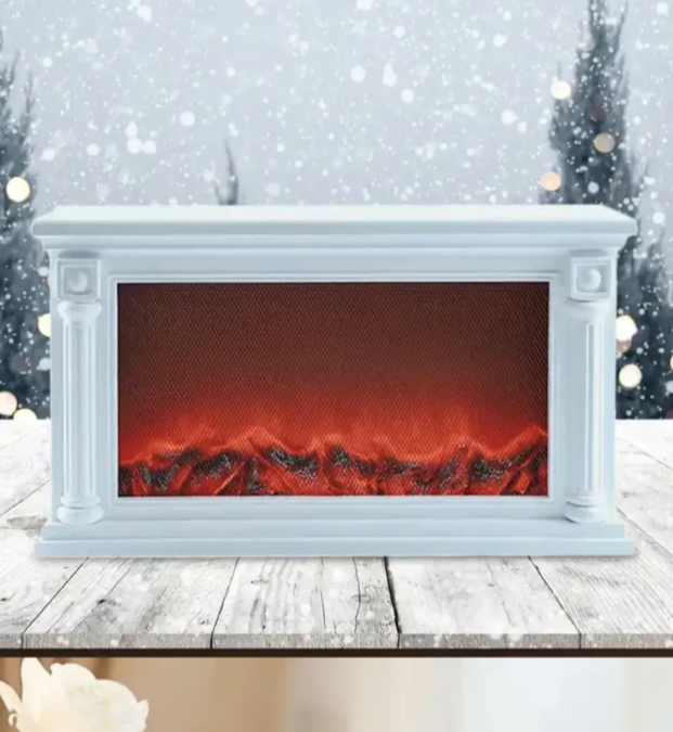 Svetleći LED kućni kamin crni imitacija plamena – Srednji model 63x36.5cm (K-1)