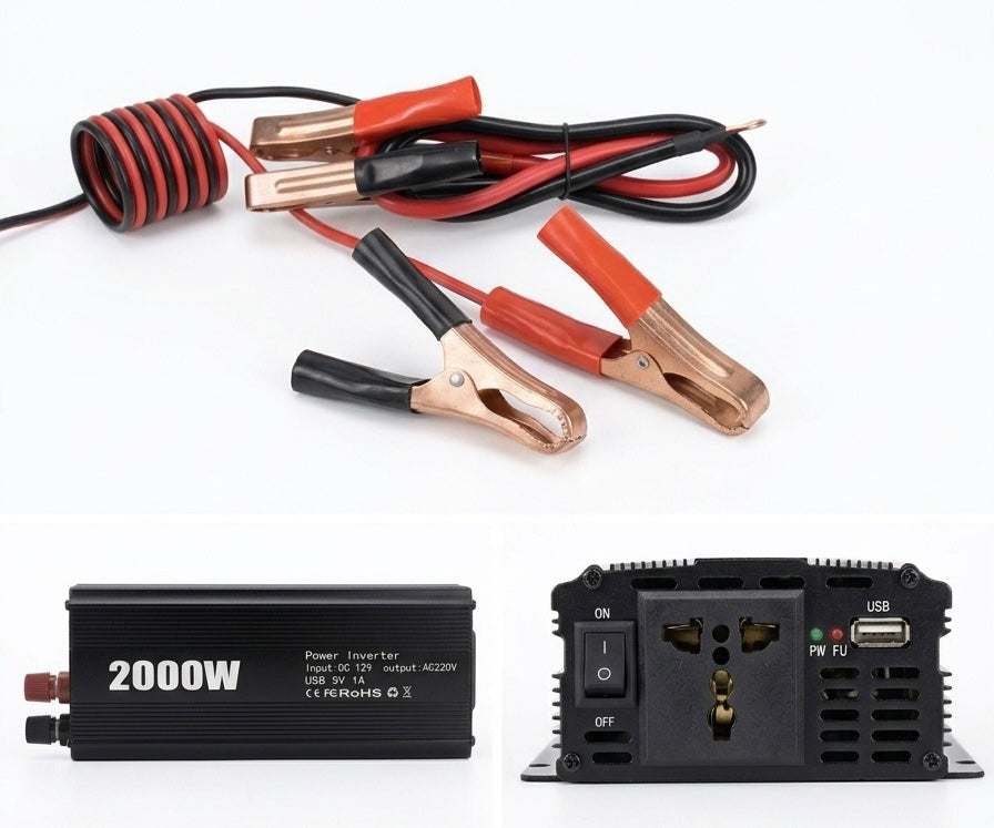 Inverter pretvarač napona 12V na 220V 2000W sa USB izlazom (SO-1)