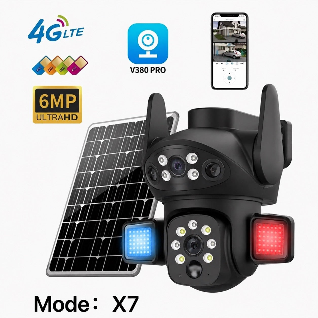Solarna 4G WiFi PTZ kamera X7 (VN-1)