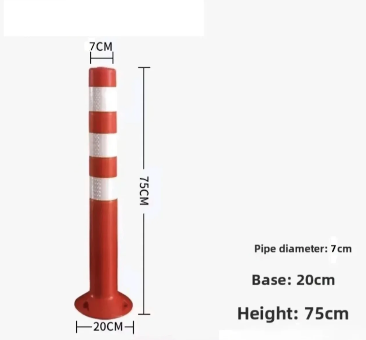 Reflektujući PVC stubić barijera 75cm za parking i gradilišta – Beli i žuti reflekt