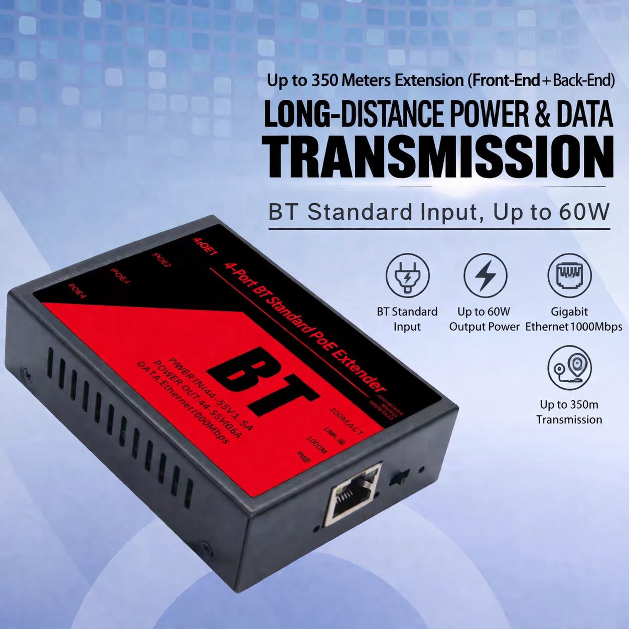 BT POE splitter 1 na 4 porta Gigabit (VN-1)