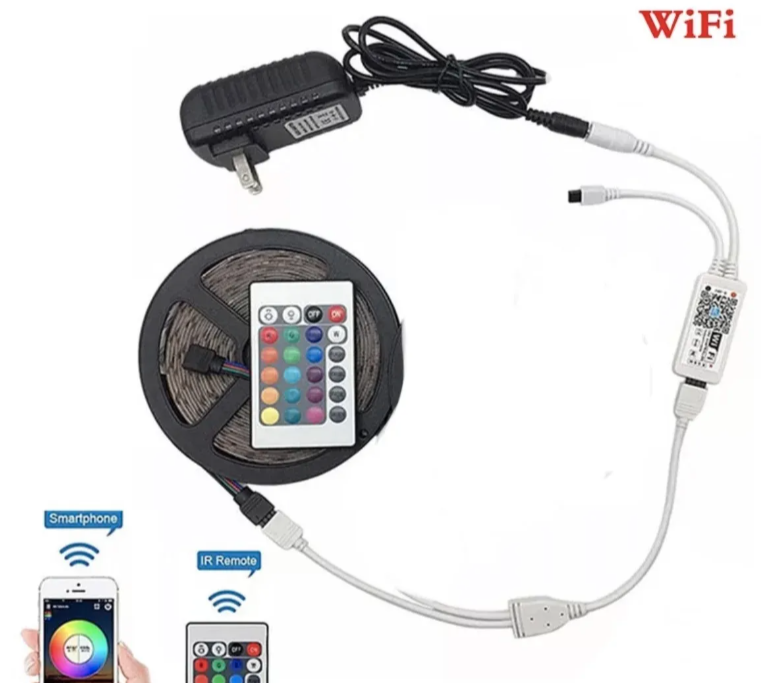 RGB LED traka 5m sa WiFi Bluetooth kontrolom i daljinskim (LT-1)