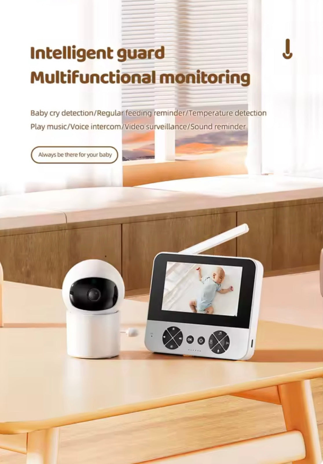090 - Bebi Alarm Kamera sa 4.3 inča HD Ekranom i PTZ Funkcijom
