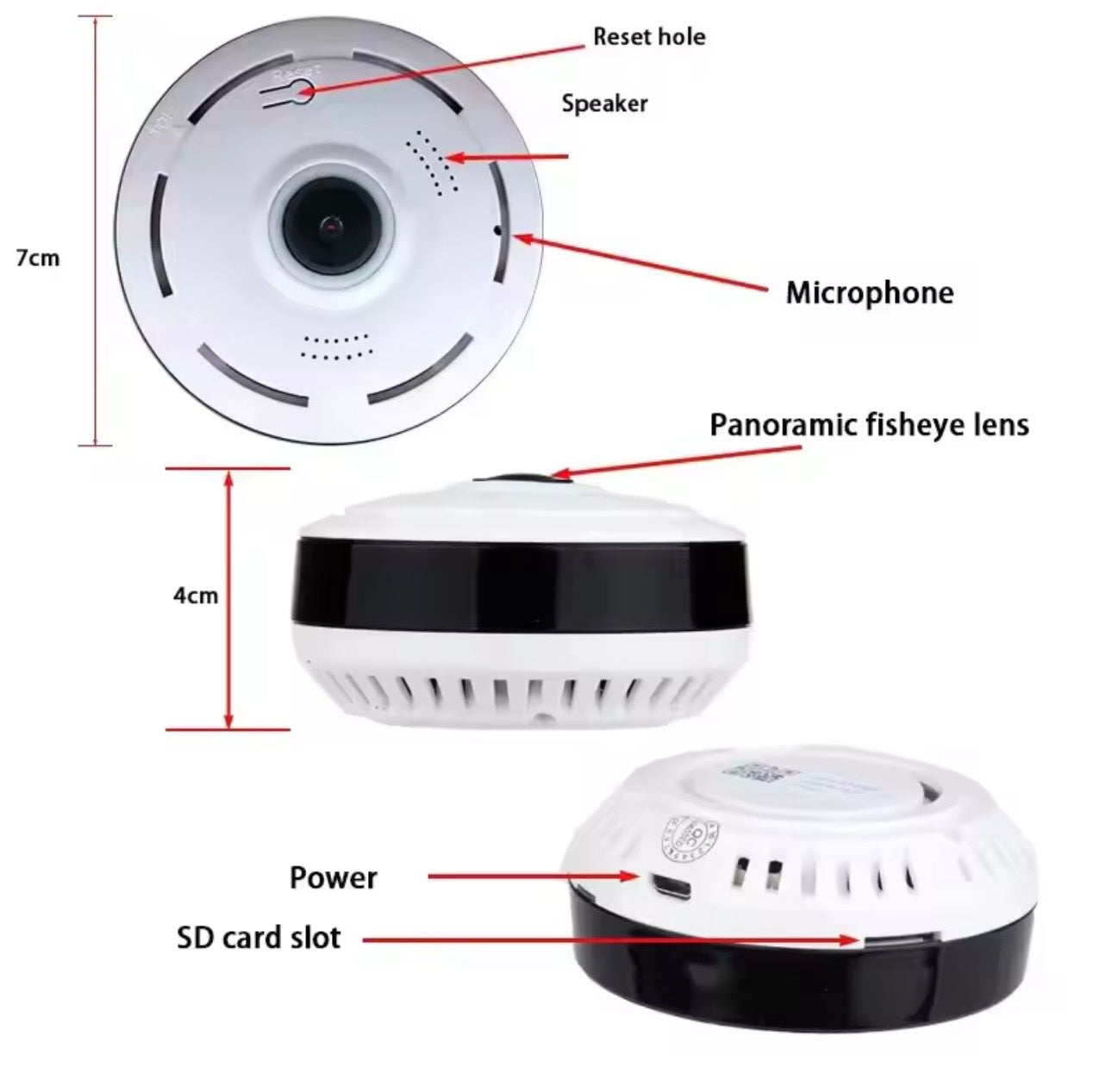 Mini WiFi kamera 360° 3MP (VN-1)