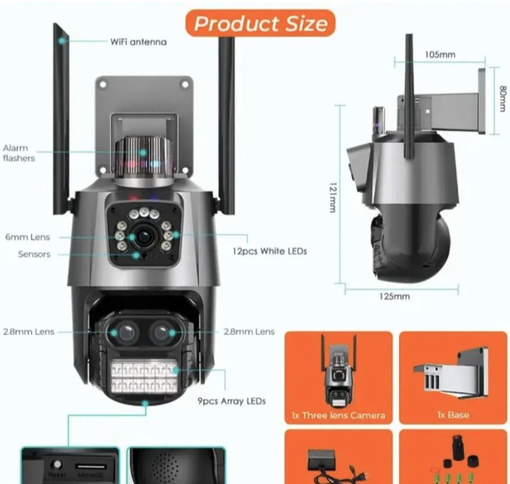 005 - SIVA ICSEE Kamera Dve Glave – 3 Kamere 15mpx sa Hibridnim Zoomom (VN-1)