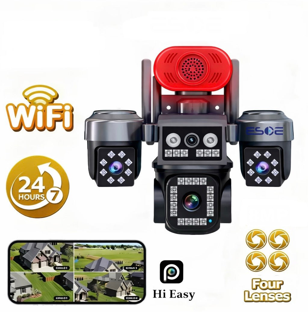 WiFi IP kamera 3 objektiva PTZ sa sirenom (VN-1)