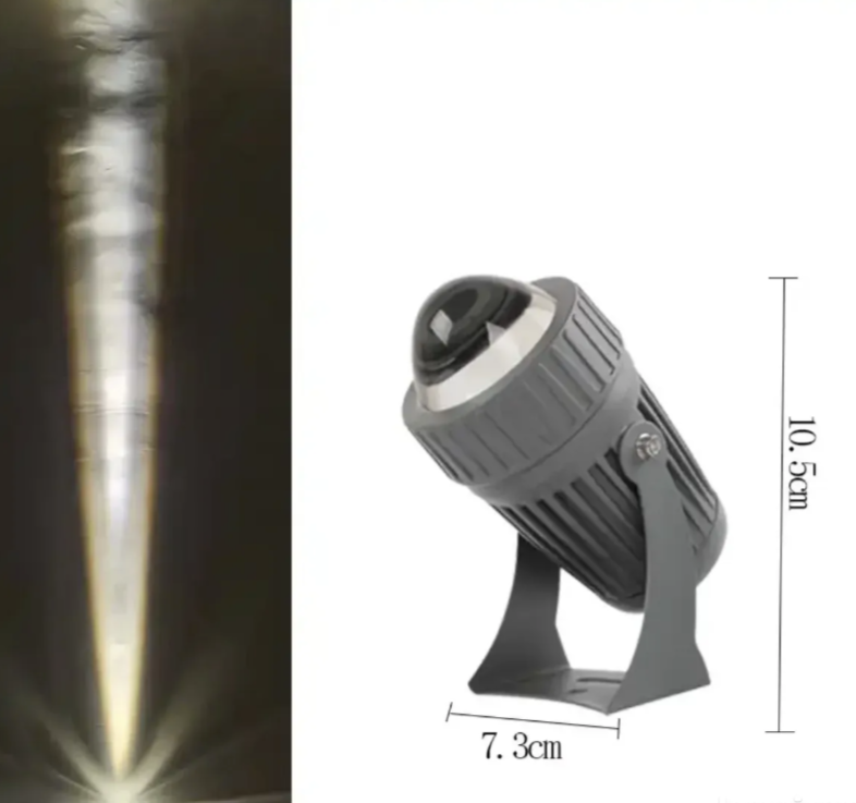 Zidna lampa uski snop 10W aluminijum siva (R-1)