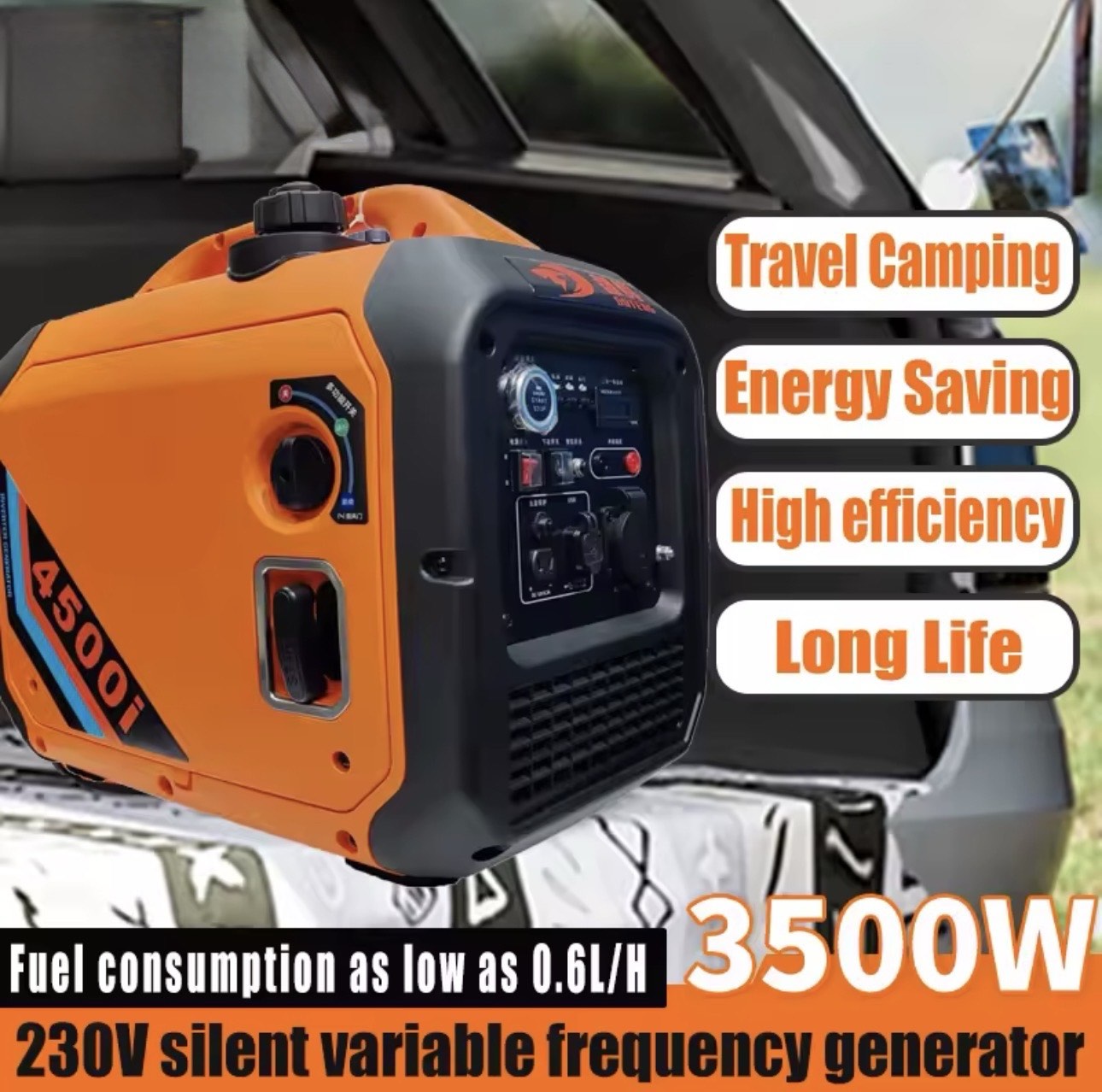 Inverterski tihi benzinski agregat 3500W 230V (P-1)