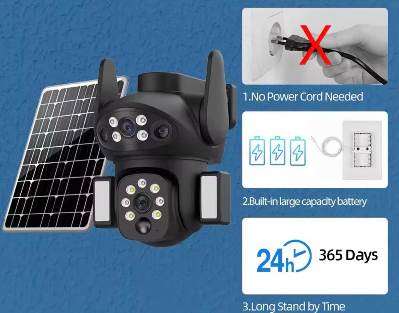 Solarna 4G WiFi PTZ kamera X7 (VN-1)