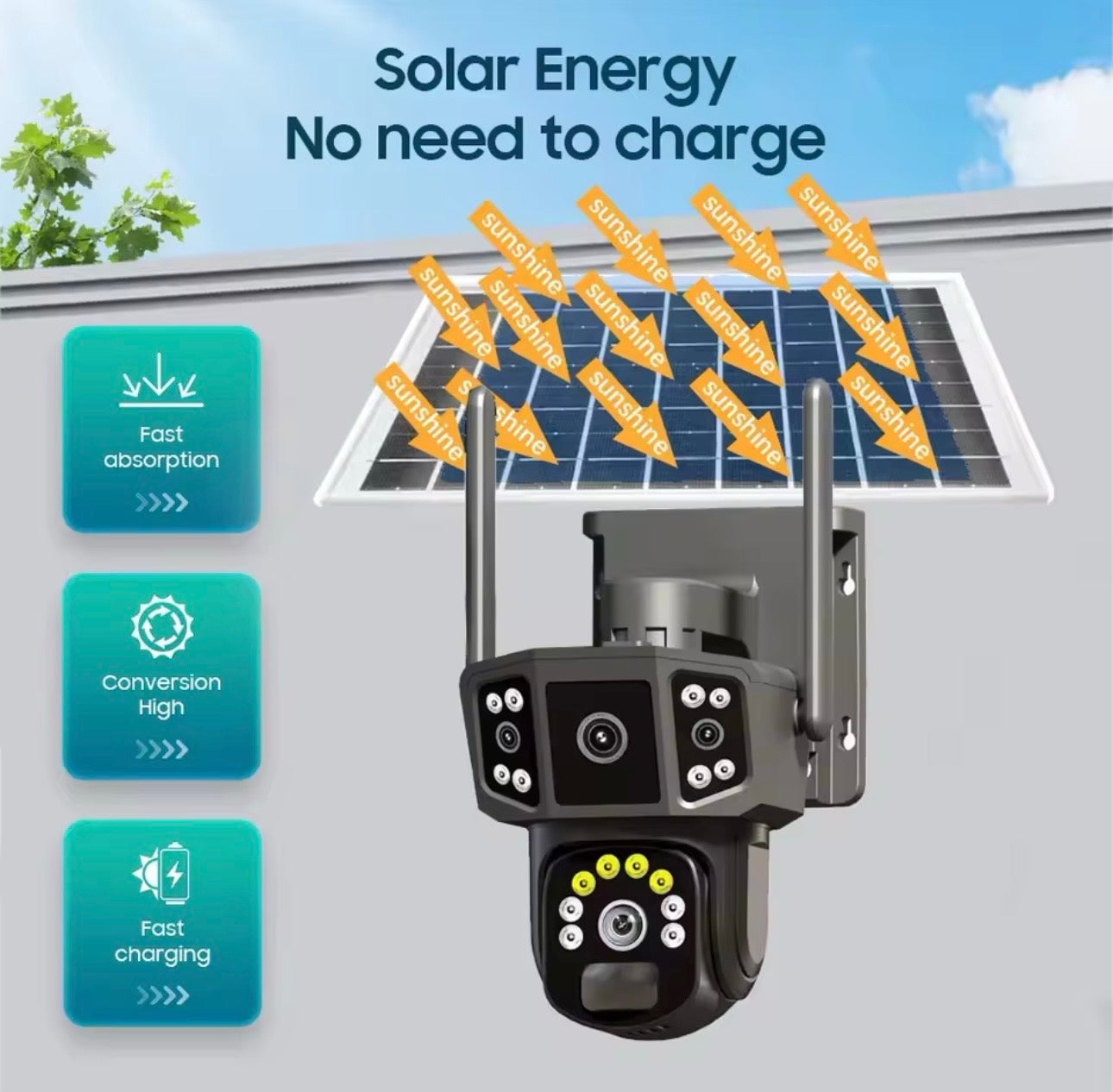 Solarna 4G PTZ kamera TP21 sa 3 objektiva (VN-3)