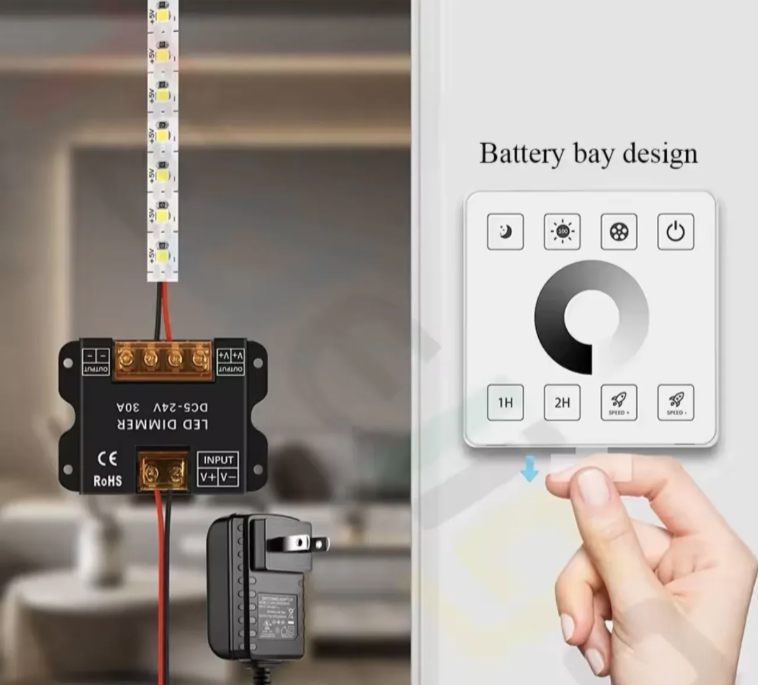 DC 5-24V LED dimmer – bežični touch zidni prekidač (LT-1)