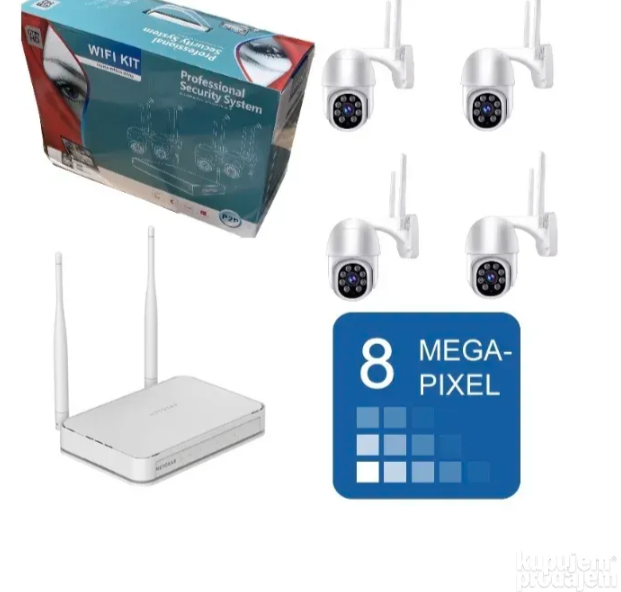 068 - WiFi PTZ set 8MP sa 4 rotirajuće kamere i NVR snimačem (VN-1)