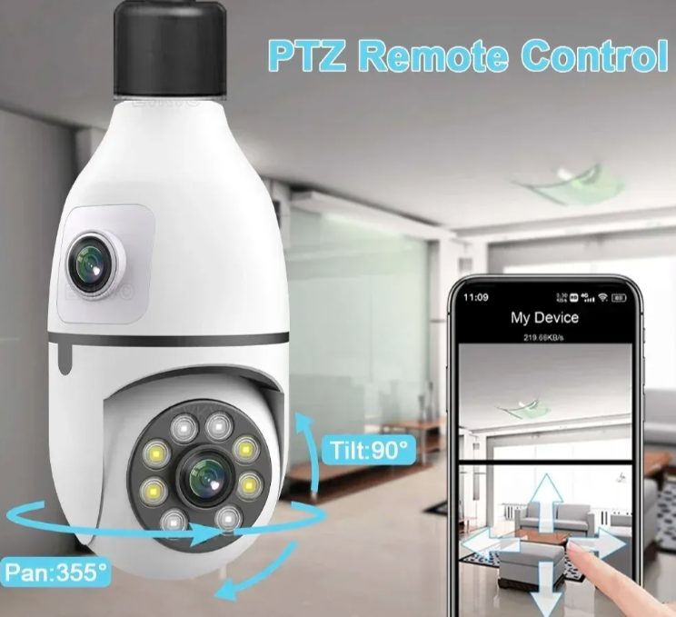 048 - WiFi IP PTZ Kamera u Sijalici sa Dve Glave 12MP (VN-1)
