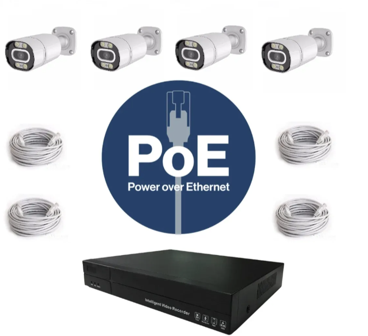 072 - POE Video Nadzor Set 5MP sa 4 IP Kamere i NVR Snimačem (VN-1)