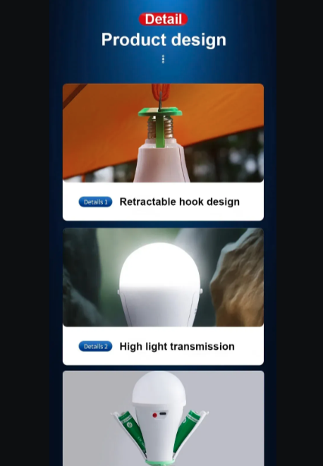 Punjiva LED sijalica na baterije 20W E27 (R-1)