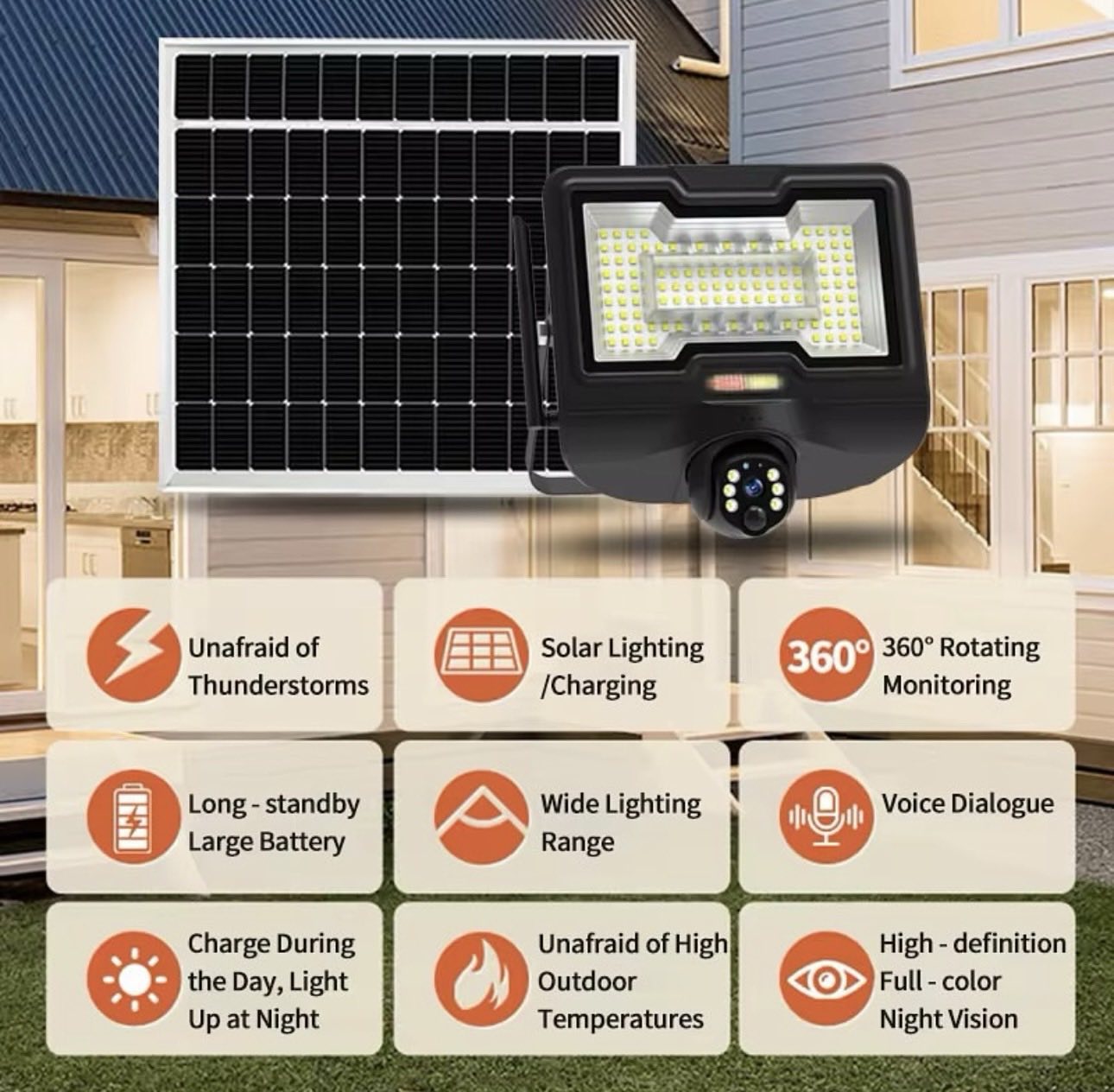 112 - Solarna WiFi PTZ kamera sa LED reflektorom 600W (VN-3)