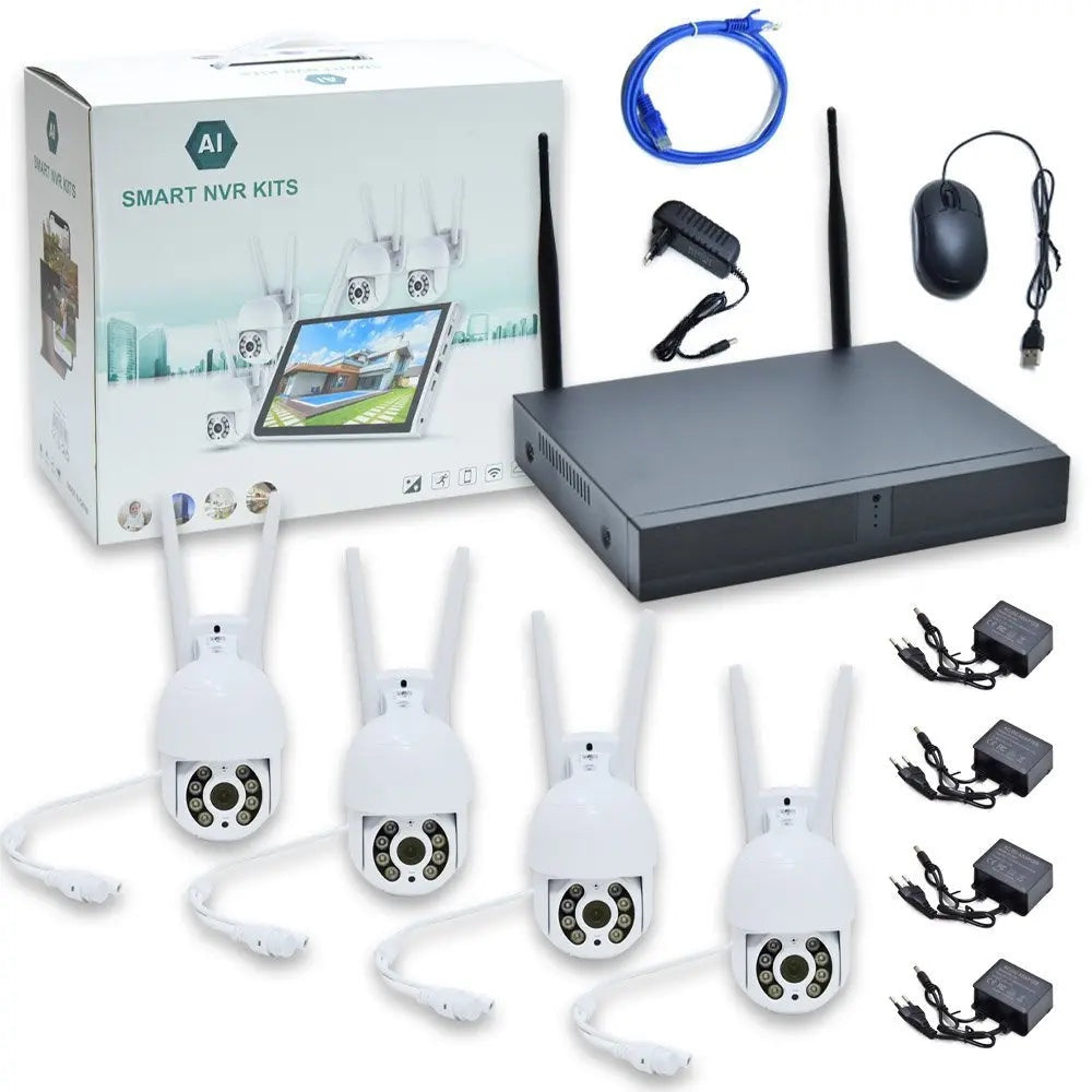 066 - WiFi PTZ set 12mpx – komplet 4 rotirajuće kamere sa NVR snimačem (VN-1)
