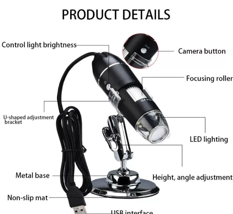 USB mikroskop 50–1000x 2MP sa LED osvetljenjem (AA-1)