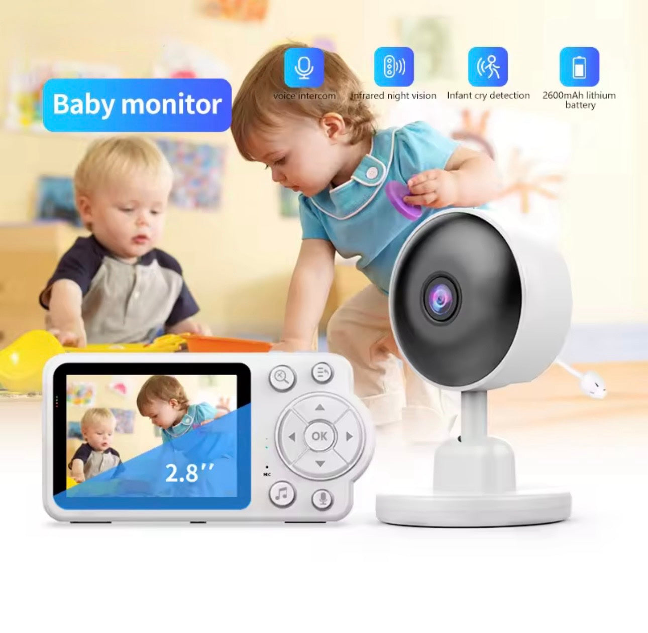 092 - Bebi alarm sa kamerom i ekranom 2.8 inča