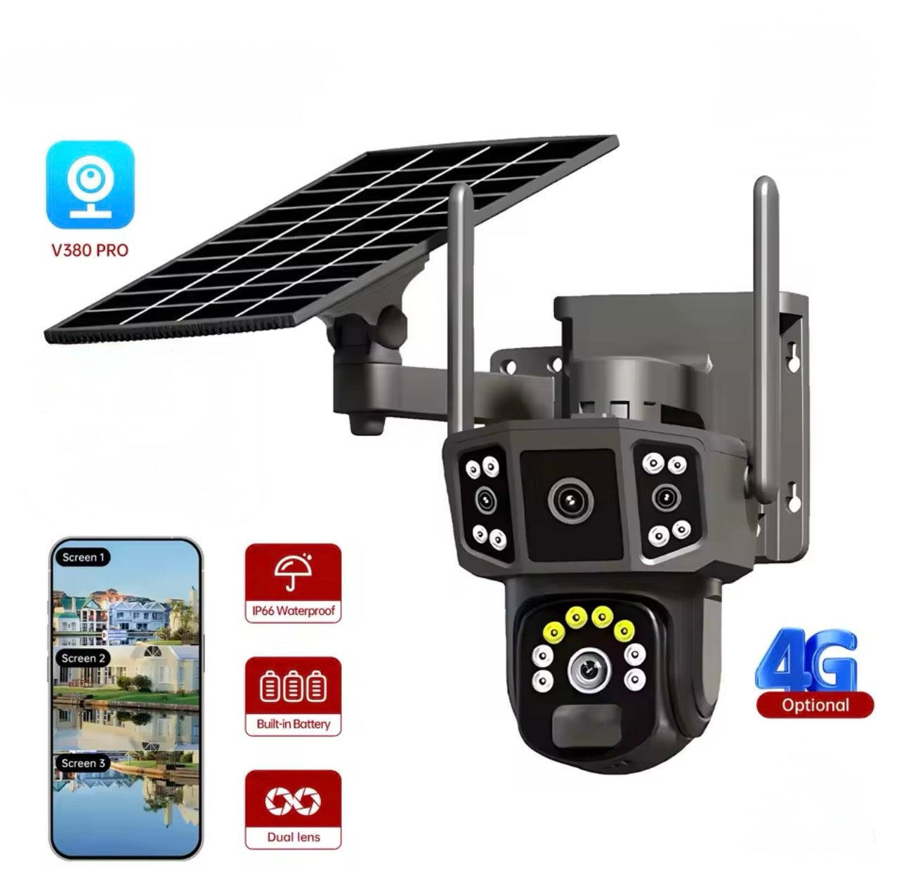 Solarna 4G PTZ kamera TP21 sa 3 objektiva (VN-3)