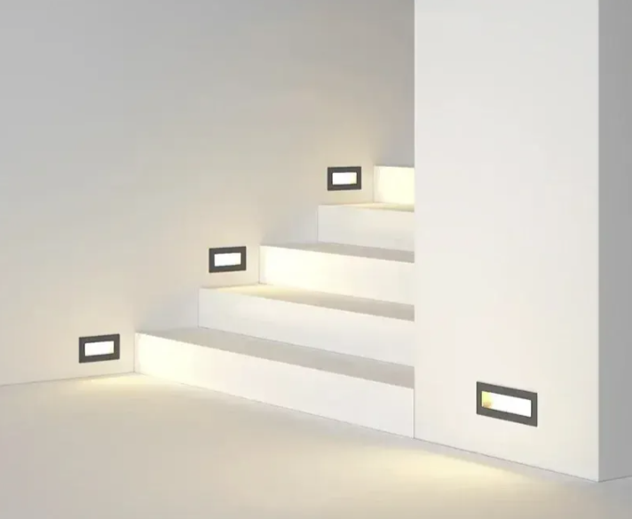 Ugradna aluminijumska lampa za zid 3W (R-1)