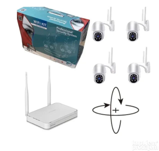 068 - WiFi PTZ set 8MP sa 4 rotirajuće kamere i NVR snimačem (VN-1)