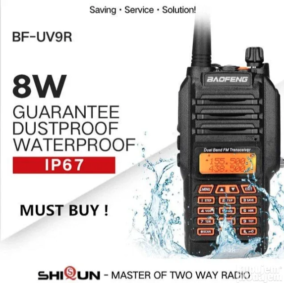 Baofeng UV-9R vodootporna dual band radio stanica (RS-1)