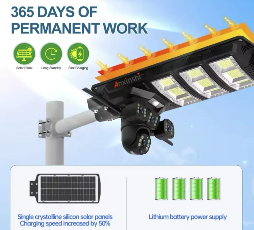 058 - Solarna 4G kamera sa reflektorom 450W i 4 nezavisne kamere (VN-3)