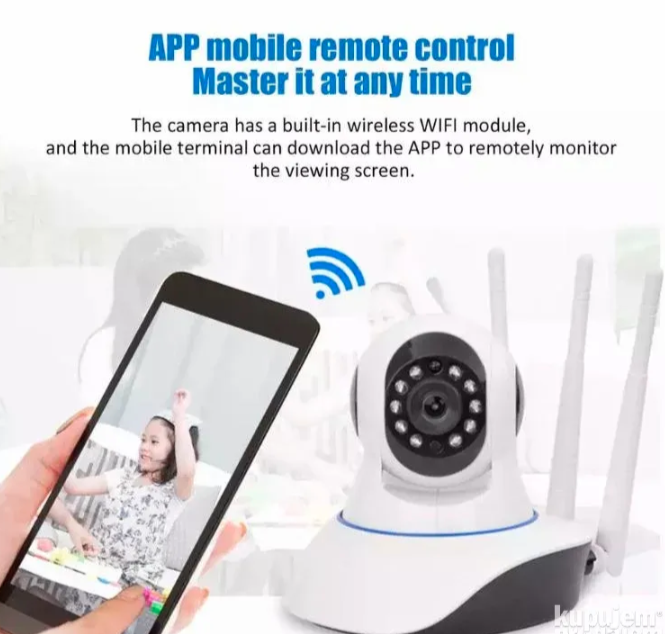 035 - Rotirajuća PTZ WiFi Kamera sa Tri Antene 8MP (VN-1)