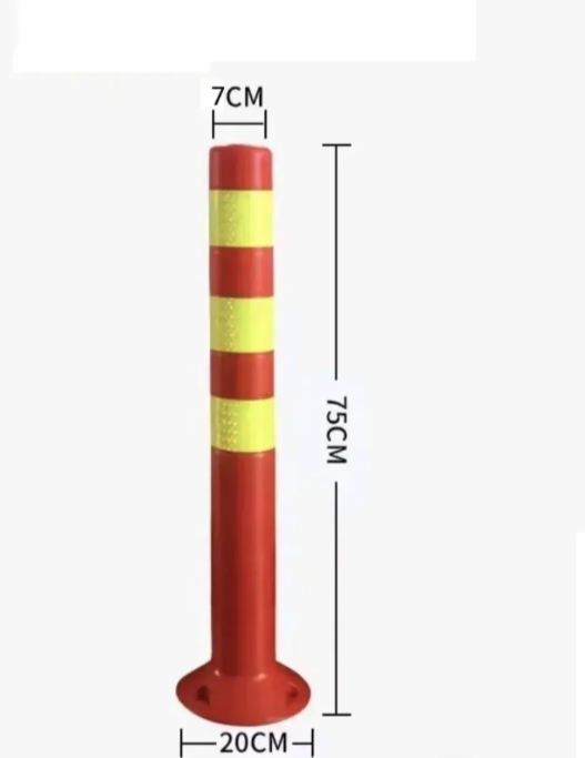 Reflektujući PVC stubić barijera 75cm za parking i gradilišta – Beli i žuti reflekt
