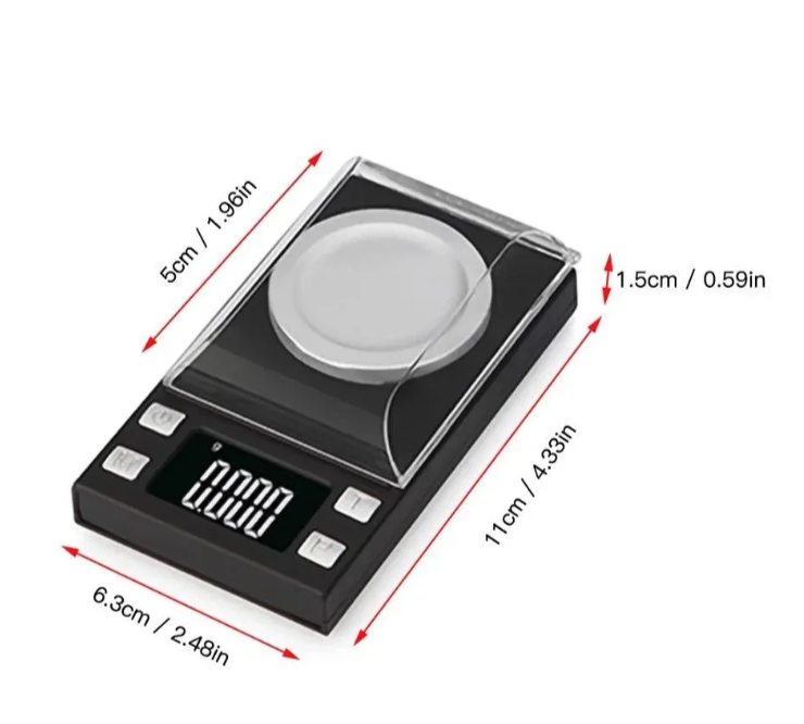 Mini digitalna vaga 0.001g preciznost 0–50g sa kalibracionim tegom (VG-1)