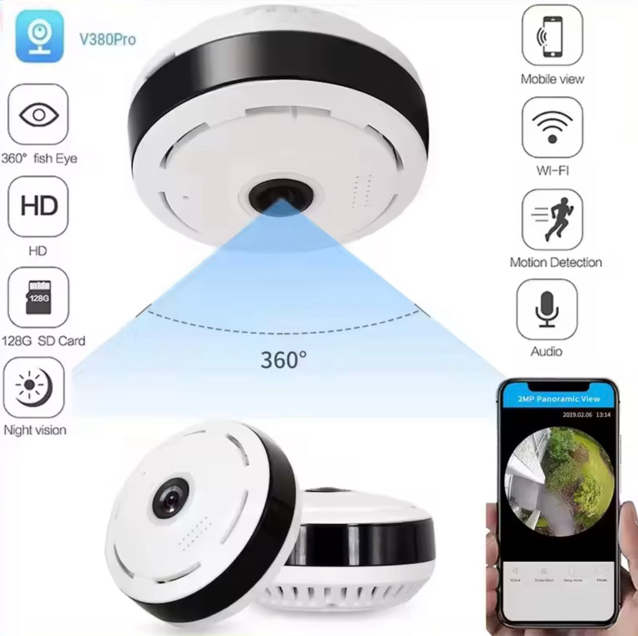 Mini WiFi kamera 360° 3MP (VN-1)