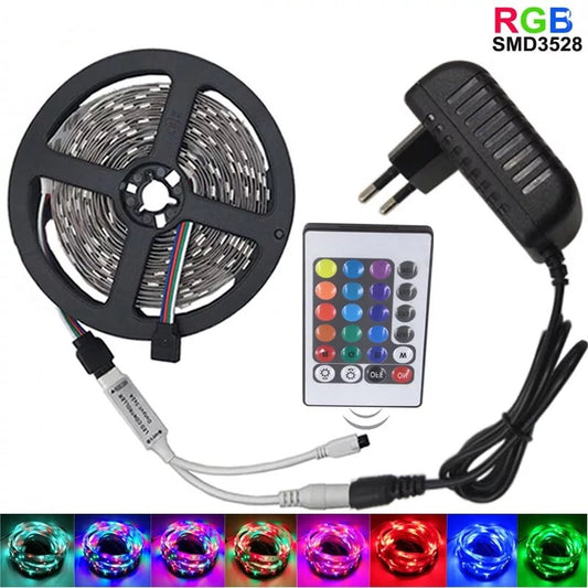 RGB LED traka 5m sa daljinskim upravljačem delimično vodootporna (LT-1)